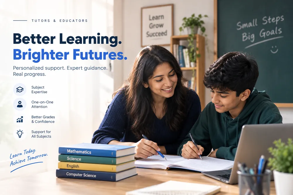 Tutor and educator website UI mockup