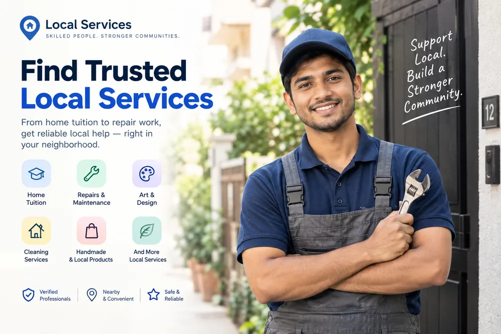 Local services website UI mockup